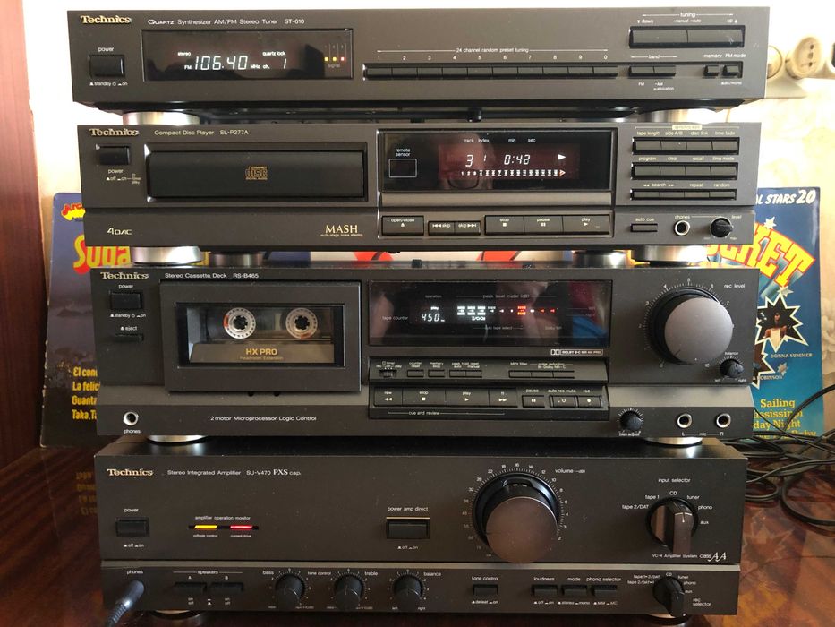 Стійка TECHNICS  підсилювач SU-V470 PXS cap  дека RS-B465  CD програвач SL-P277A  тюнер ST-610