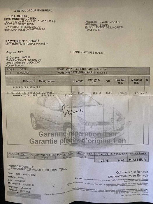 7700756739 - Boia gasolina/diesel c/retorno 12v JAEGER 510019213202 - RENAULT Original