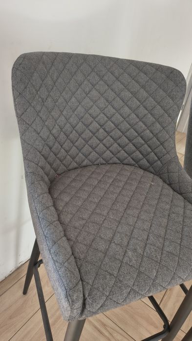 2 Krzesła barowe PEBRINGE z oparciem szary