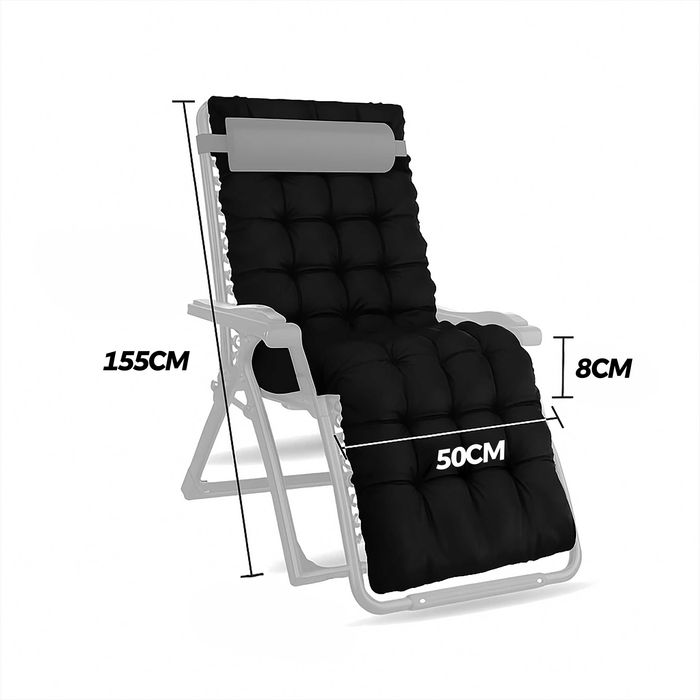 Poduszka do leżaka Zero Gravity szara czarna lekka miękka wygodna