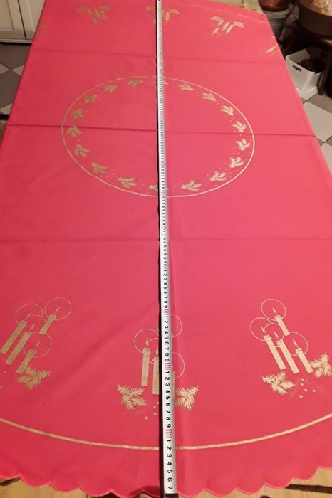 Toalha de mesa redonda com decoração de Natal