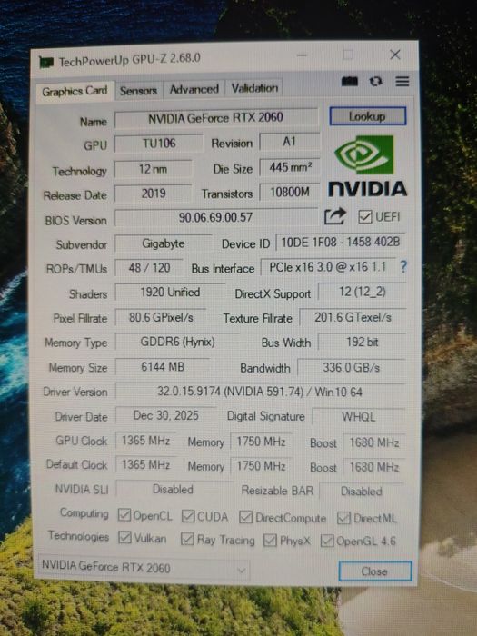 Видеокарта RTX 2060