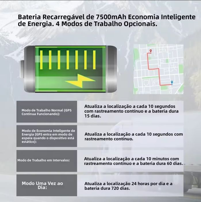 Localizador Traker GPS Autonomia 720 dias