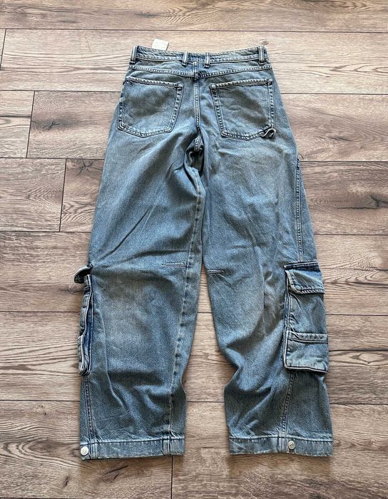 Spodnie jeansowe ZARA multipocket szerokie bojówki r. 34 (M)