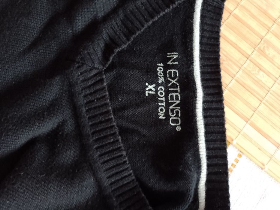 Sweter męski czarny bawełniany xl