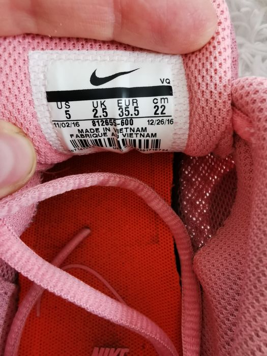 Adidasy Nike Tunjun różowe r. 35,5