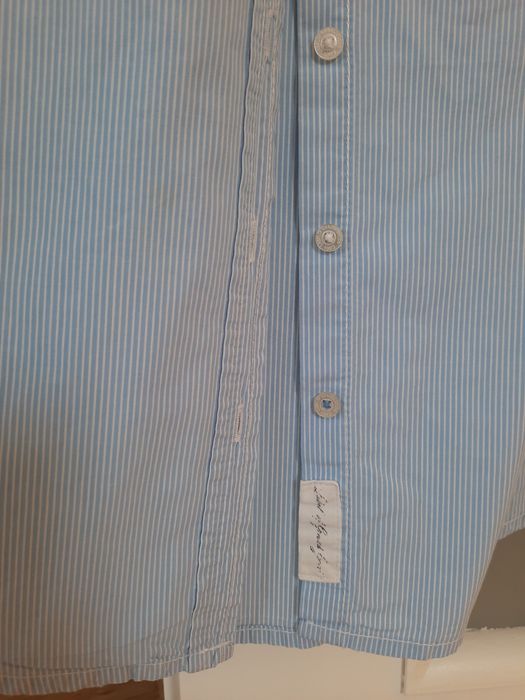koszula damska kołnierzyk H&M 38 niebieska w białe paseczki