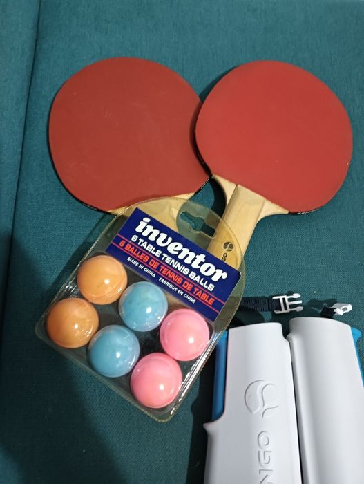 CONJUNTO POSTES REDE PING Pong conjuno regulavel   BRANCO/azulNZA