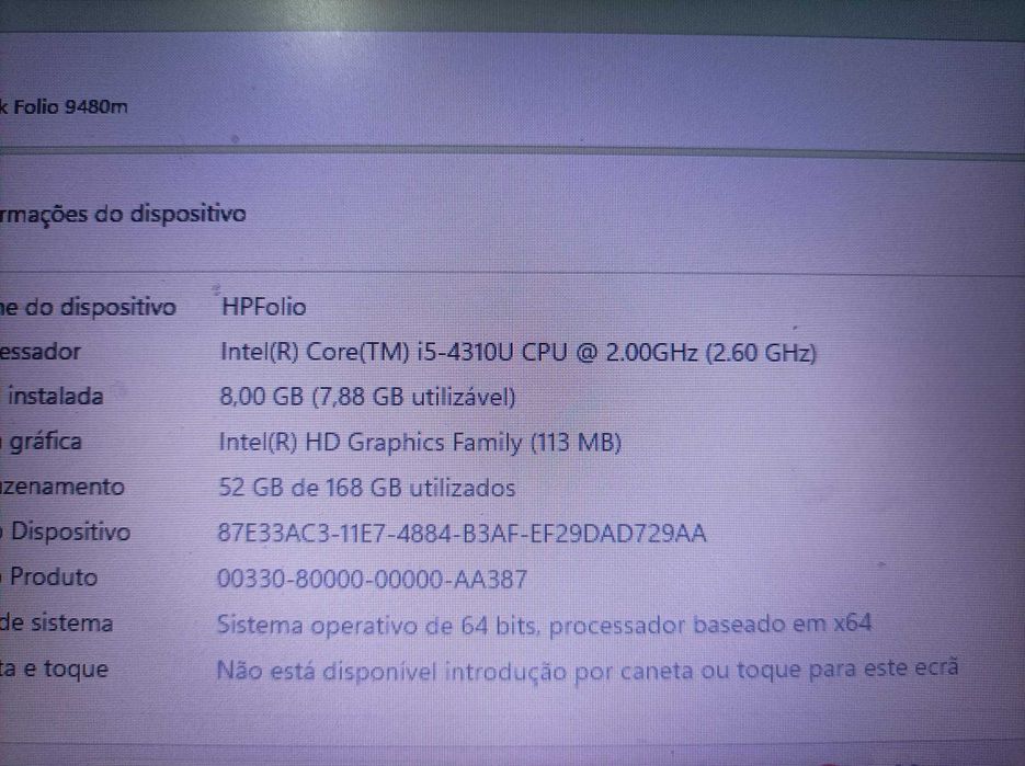 Portátil HP Folio 9480M