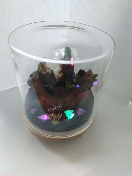 Ozdobny słoik fantasy Krasnolud kontra Ogr Diorama