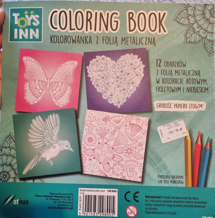 Kolorowanki metaliczne książka kot ma dala prezent