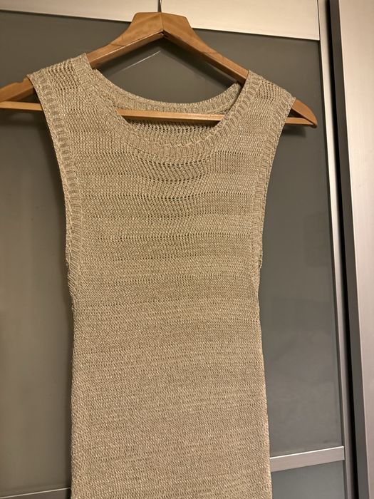 Vestido festa renda dourado tamanho M