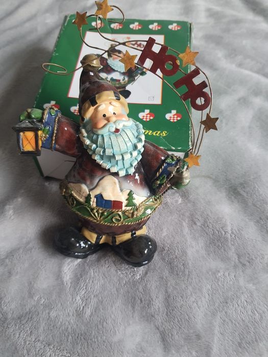 Antyczna Ozdoba Przedstawiająca Wesołego Świętego Mikołaja