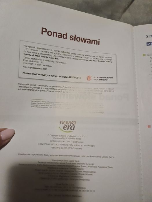 Ponad slowami podręcznik do j polskiego