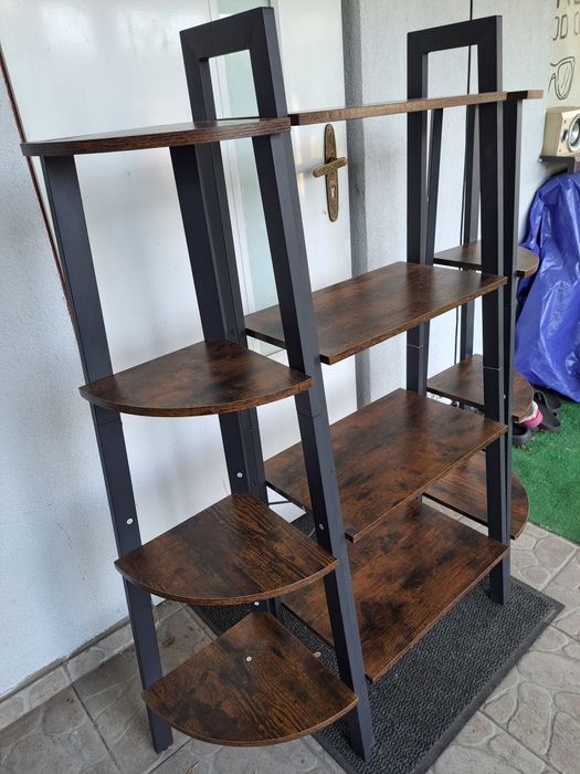 REGAŁ i  Półki  Narożne Czarny BRĄZ Rustykalny Drewniany LOFT 4 Półki