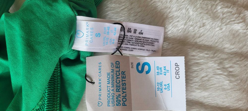 Zielony rozciągliwy elastyczny top Primark, roz S