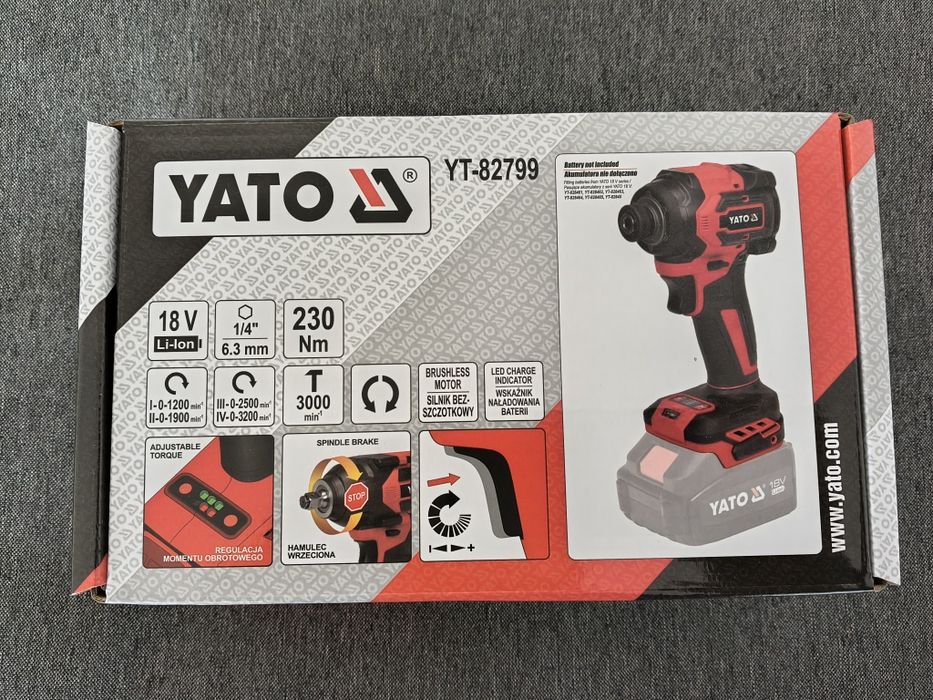 Zestaw narzędzi Szlifierka, Wiertarko-wkrętarka Zakrętarka Yato 18v