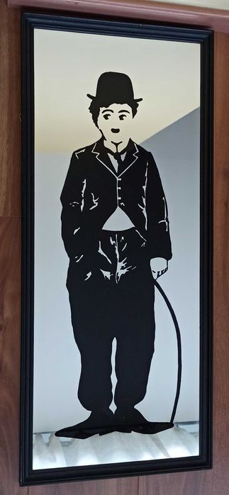 Espelho serigrafado - Charlie Chaplin