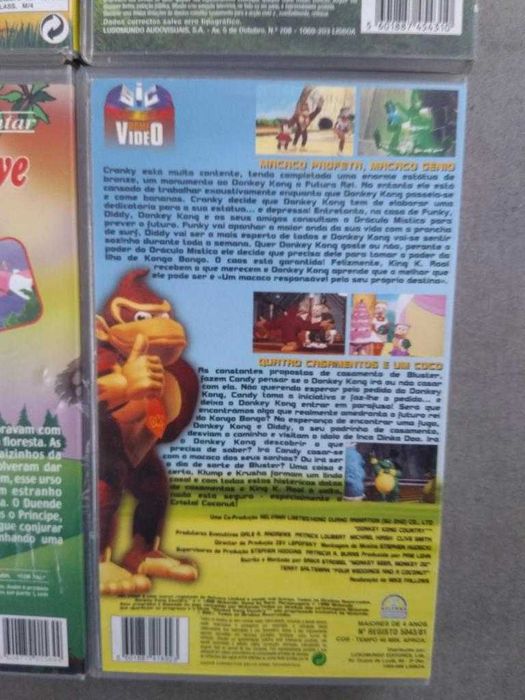 Conjunto Quatro Cassetes VHS – Desenhos Animados Clássicos