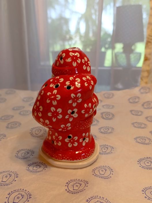 Lampion ceramiczny Mikołaj 16 cm ceramika Manufaktura Bolesławiec