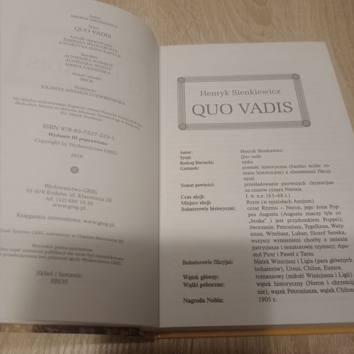 Książka Quo Vadis