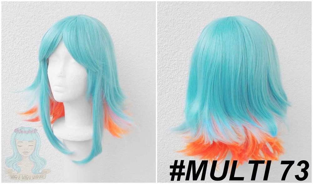 Superfan Neeko LoL Liga Legend cosplay wig peruka turkusowa błętkina