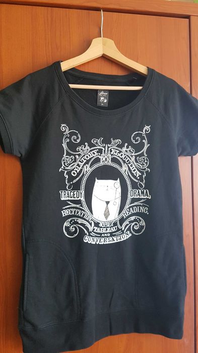 Bluza/tunika z kotem krótki rękaw, dwie kieszenie po bokach