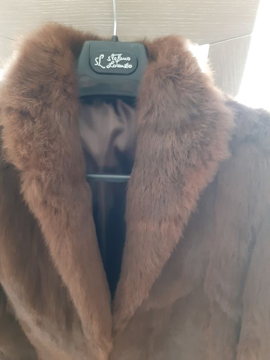 Casaco pele de coelho genuíno