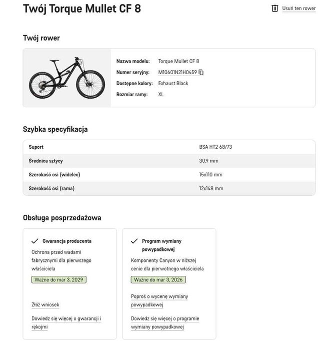 Rower enduro Canyon Torque CF8 gwarancja