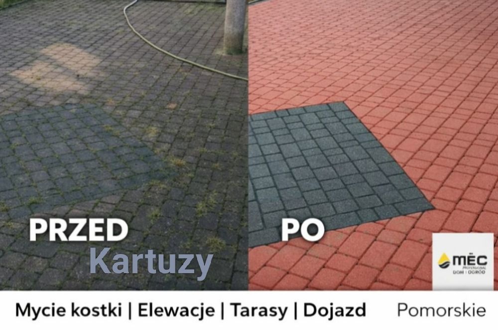 Kartuzy plus okolice - mycie kostki, elewacji, posesji Kompleksowo