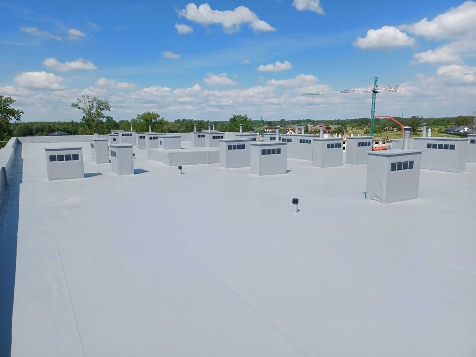 dach płaski membrana PVC papa stropodach termomodernizacja