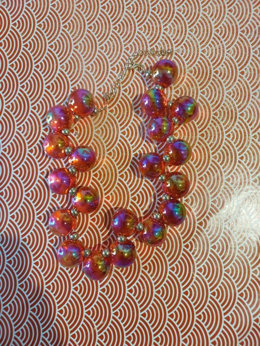 colar bolas vermelho