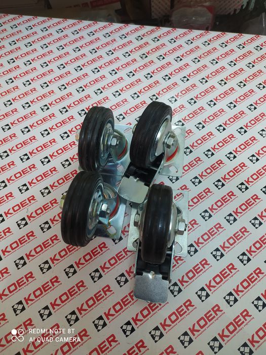 Колеса на складскую тележку поворотные с тормозом