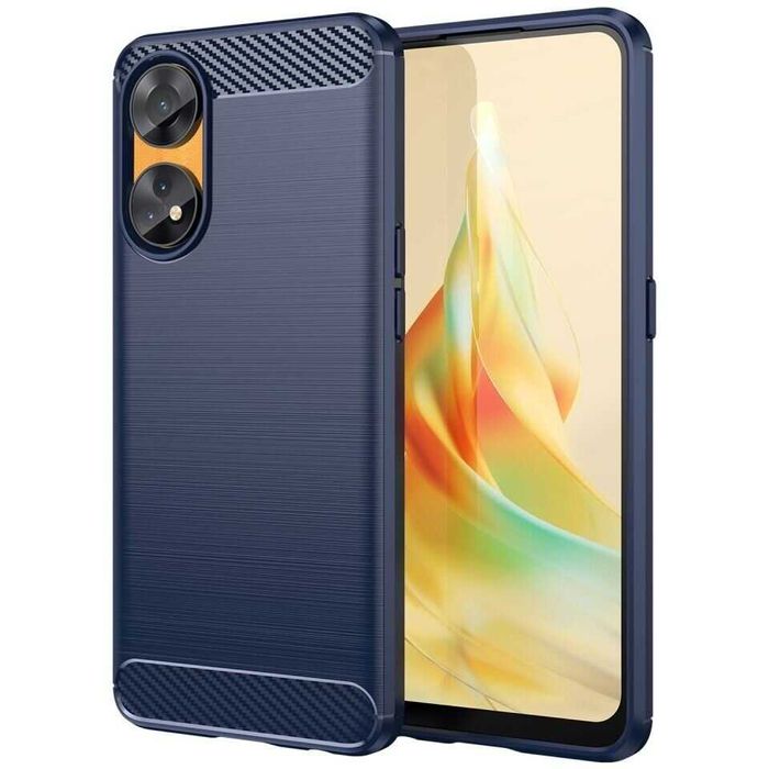 Противоударный чехол накладка для Oppo Reno 8T карбон Оппо Рено 8Т