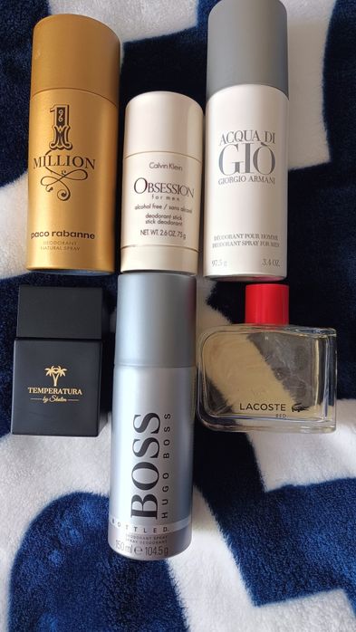 DEO Hugo Boss+ Paco Rabanne+ Lacoste+ Skolim+Armani Acqua di Gio
