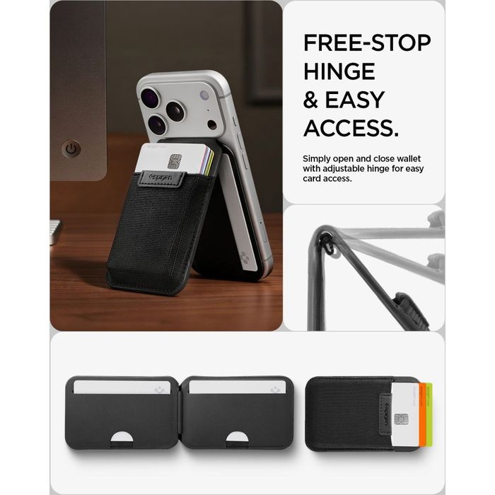 Spigen S314-4 Slim fold tripod wallet MagSafe black
