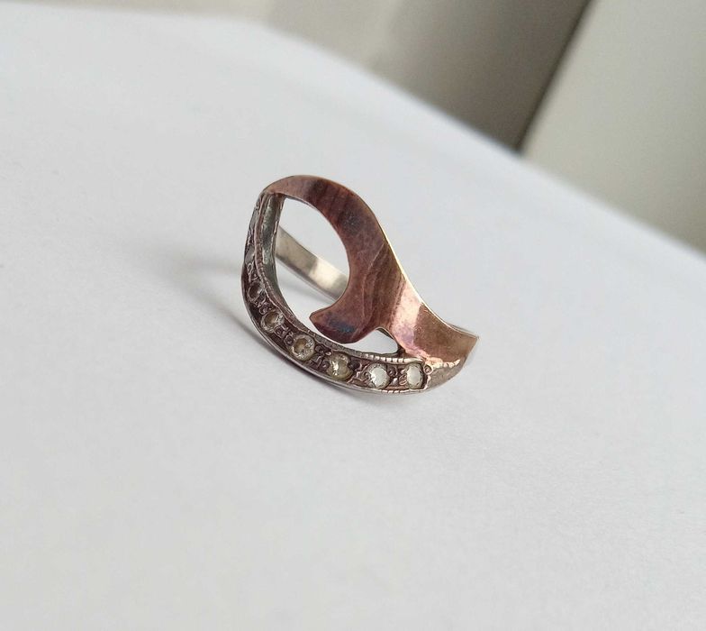 Кольцо перстень Срібло 925 проба. Золота накладка, Розмір 17,2