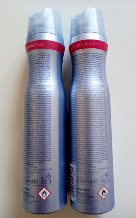2 szt x 250ml Lakier utrwalający do włosów NIVEA Diamond Gloss 250m