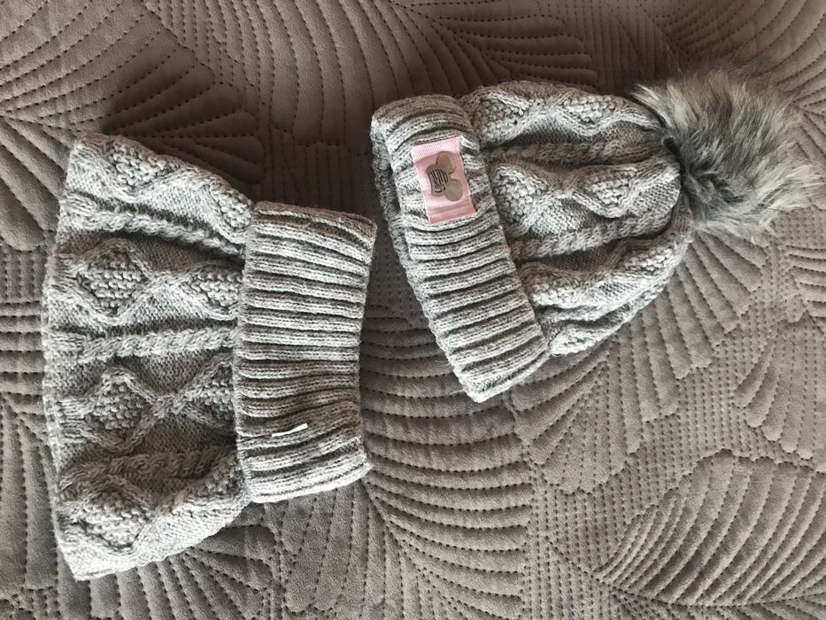 Kurtka zimowa plus komplet czapka i komin