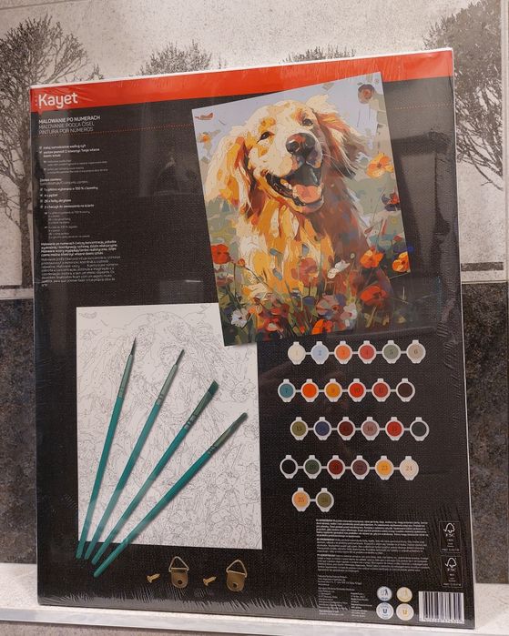 Obraz nowy do malowania  po numerach z farbami 40×50 cm,  prezent