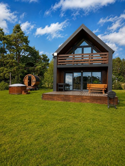 Domek nad jeziorem Gowidlińskim ( 8 osobowy )- balia i sauna!