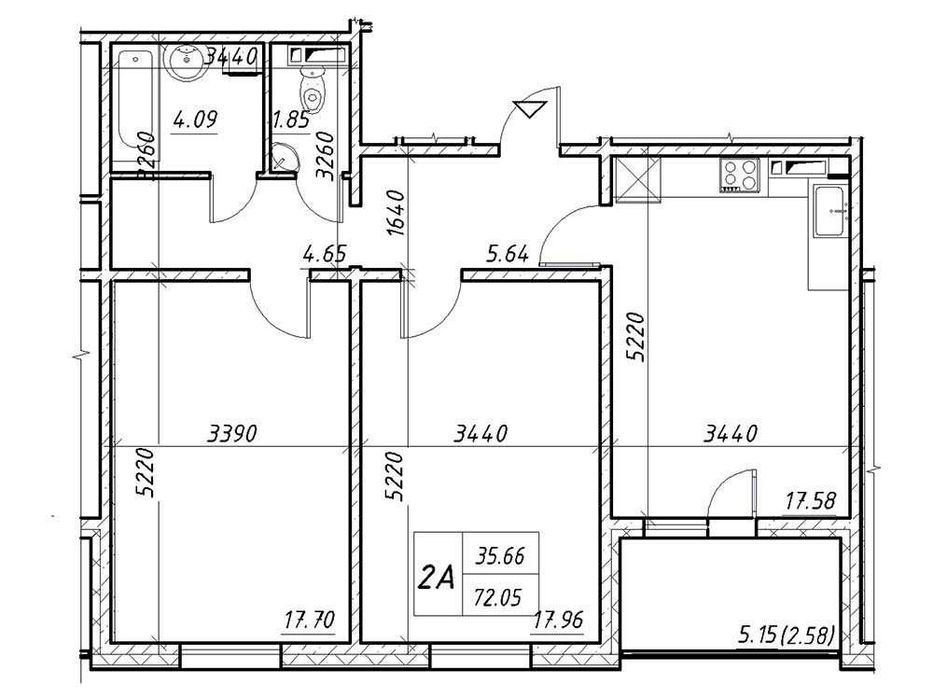 2-кімнатна квартира за адресою вул. Коноплянська (площа 72 м²) - Atlanta.ua - фото 9