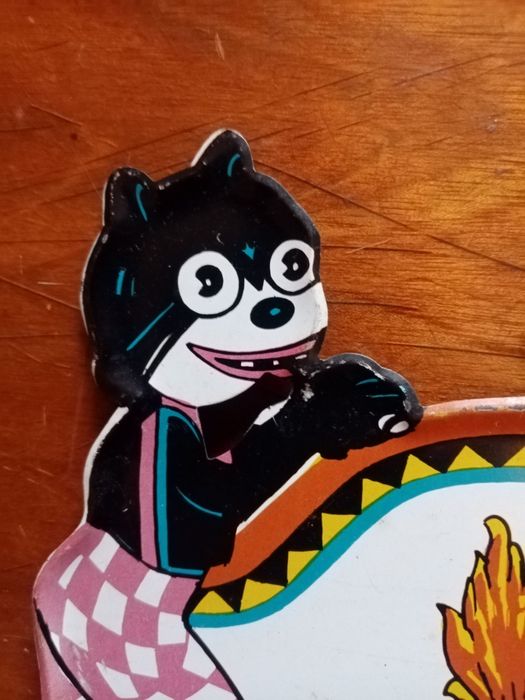 Brinquedo em lata/chapa antigo, Mickey Mouse & Felix the cat (1930)