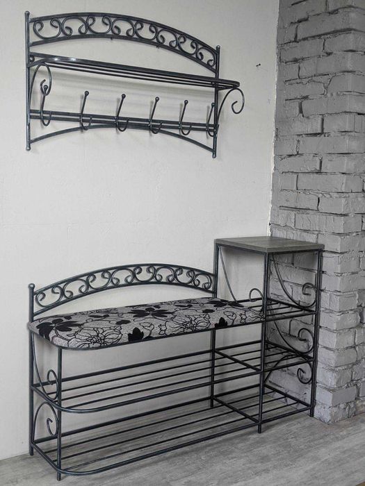 Полка для взуття вішак для одягу ковані меблі банкетка