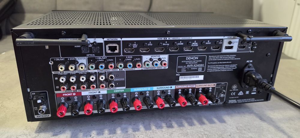 Denon AVR-X2400H – мережевий 7.2 AV-ресивер, Dolby Atmos, мікрофон Audyssey/ 4K HDR, Wi-Fi, Bluetooth