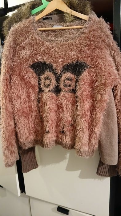 Sweter z Sowa futerko Stan idelany r 40 damski