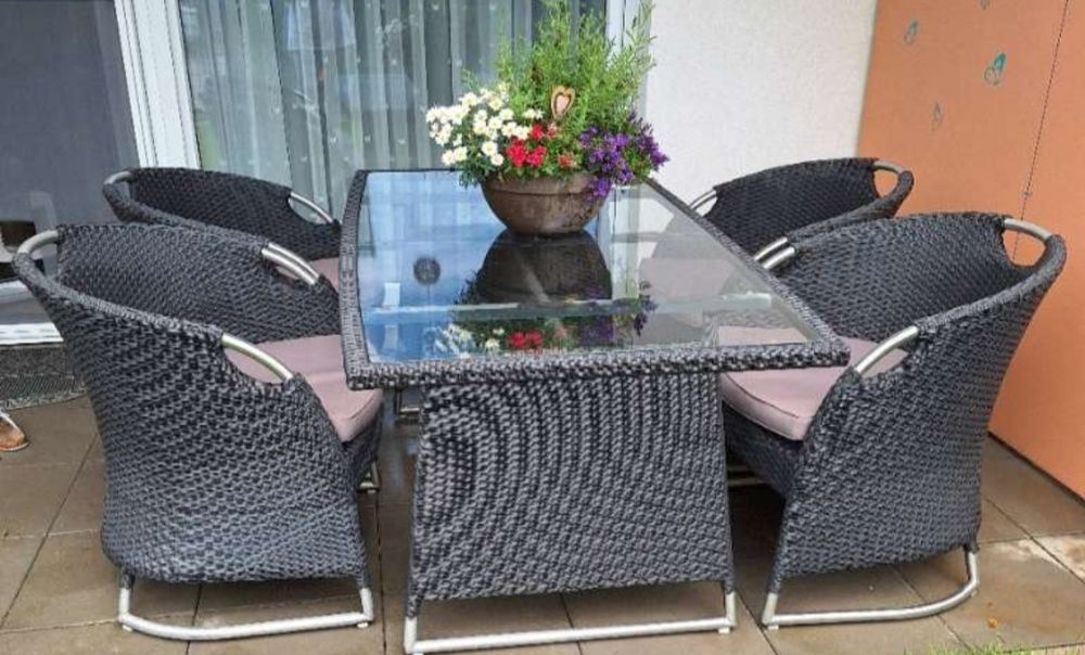 Okazja luksusowy zestaw mebli ogrodowych z technorattanu