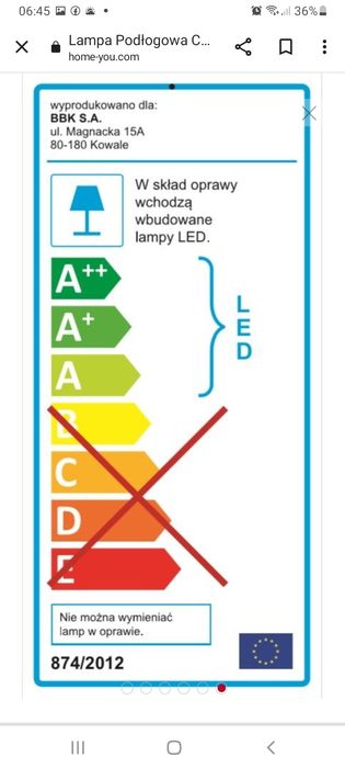 Lampa podłogowa glamour