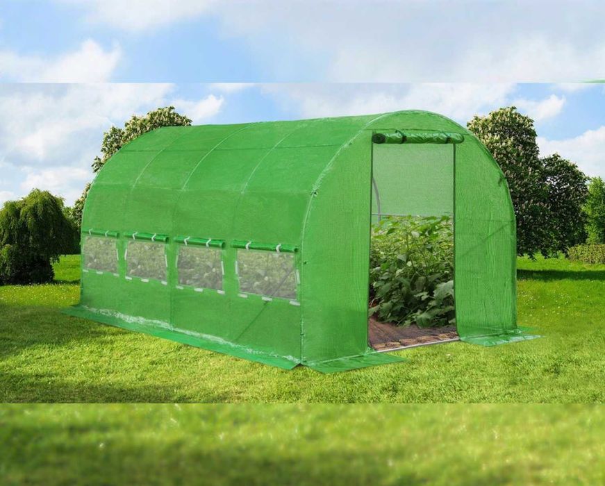 Tunel Foliowy Ogrodowy DUŻY (STELAŻ Ocynkowany + FOLIA) 10 m² 4x2,5x2m