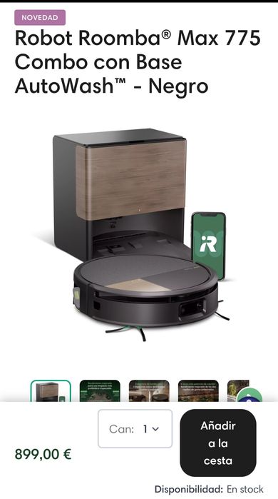 Roomba max 775 combo robot + autowash dock